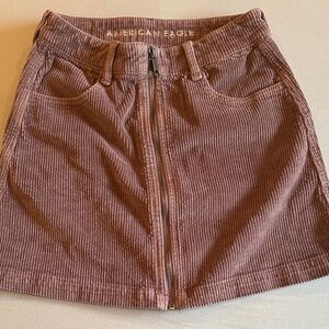 American Eagle Outfitters A-Line Corduroy Skirt in Dusty Pink